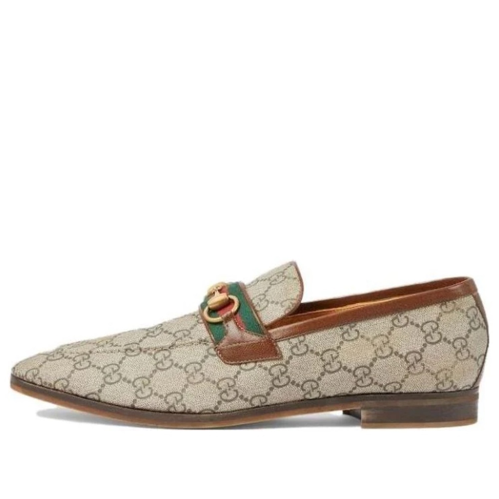 GUCCI Men's GG Supreme Horsebit Loafer Size 10 (US) Beige NIB 759648 FACIQ 9756 - Picture 4 of 11